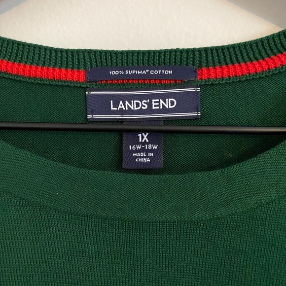 Land's End Christmas Holiday Wreath Sweater 1XL 16W-18W - Picture 3 of 5